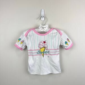 Vintage Hopscotch Kids Pastel Sweet Ice Cream Cone T-Shirt 24 Months